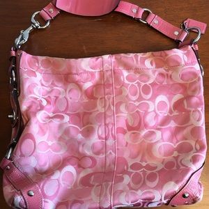 Pink Coach Carly Hobo